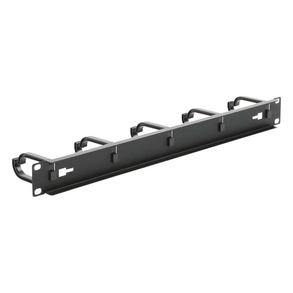 Organizador de Cables con 5 anillos, 1U, 19" Color negro