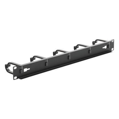 Organizador de Cables con 5 anillos, 1U, 19" Color negro