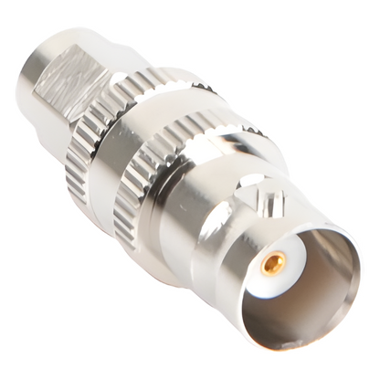 Adaptador en Línea de Conector SMA Macho a BNC Hembra, Níquel/ Oro/ Teflón
