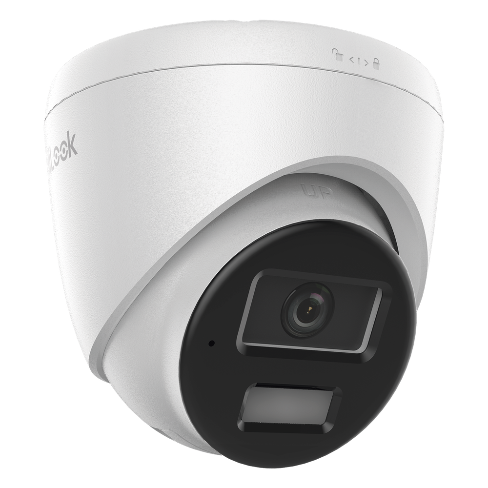 [Dual Light] Turret IP de 2 Megapixel / Lente 2.8 mm / Ángulo de visión 101° / 20 mts IR + 15 mts Luz Blanca / Micrófono Integrado / ACUSENSE Lite