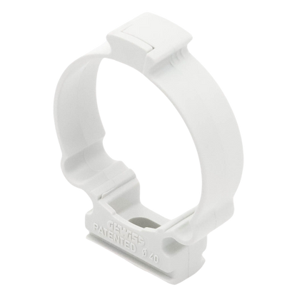 Soporte de collar (Abrazadera), PVC Auto-extinguible, cerrado para tubería de 40 mm