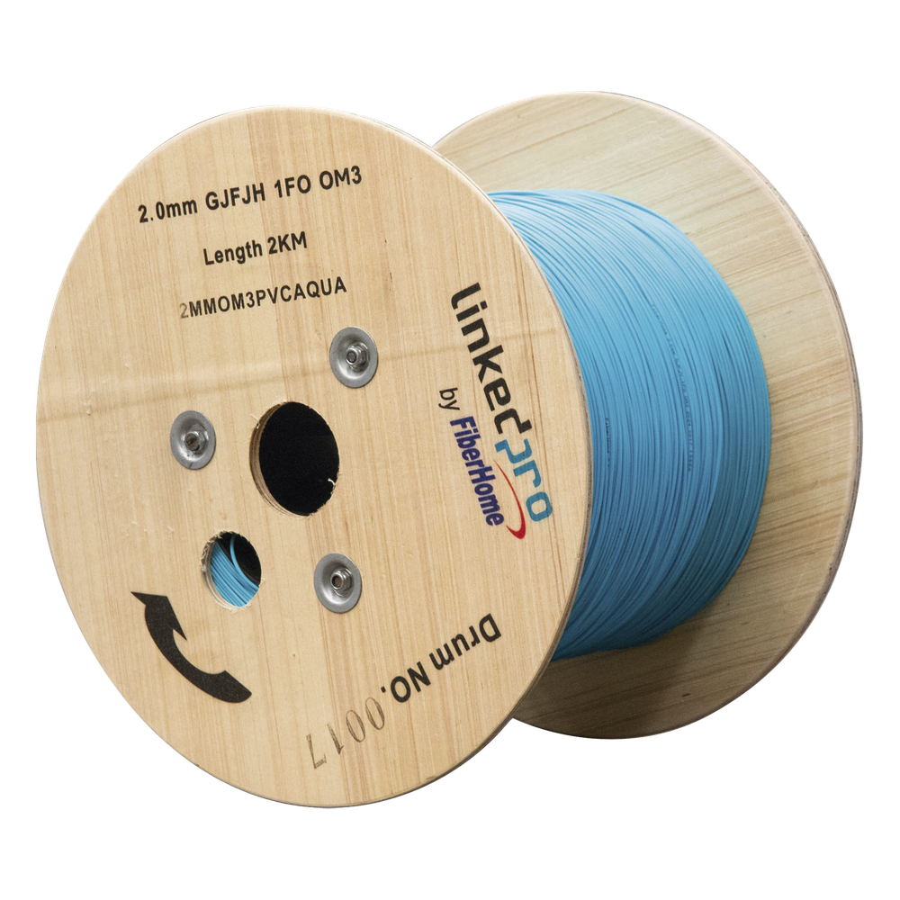 Fibra Óptica Multimodo OM4, 2 mm, Simplex, Tight Buffer (900 micras), Precio Por Metro, (Hasta 2000 Metros en un Solo Tramo de Cable)