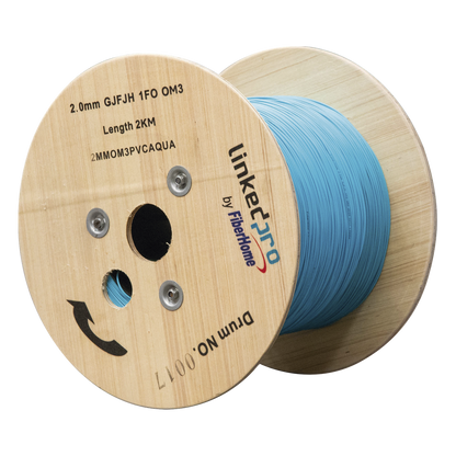 Fibra Óptica Multimodo OM4, 2 mm, Simplex, Tight Buffer (900 micras), Precio Por Metro, (Hasta 2000 Metros en un Solo Tramo de Cable)