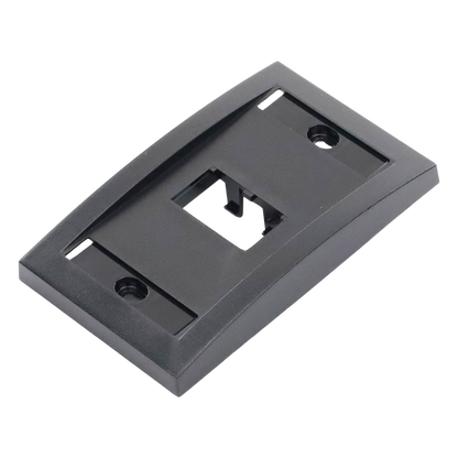 Placa de Pared Vertical Ejecutiva, Salida de 2 Puertos Mini-Com, Con Espacios Para Etiquetas, Color Negro