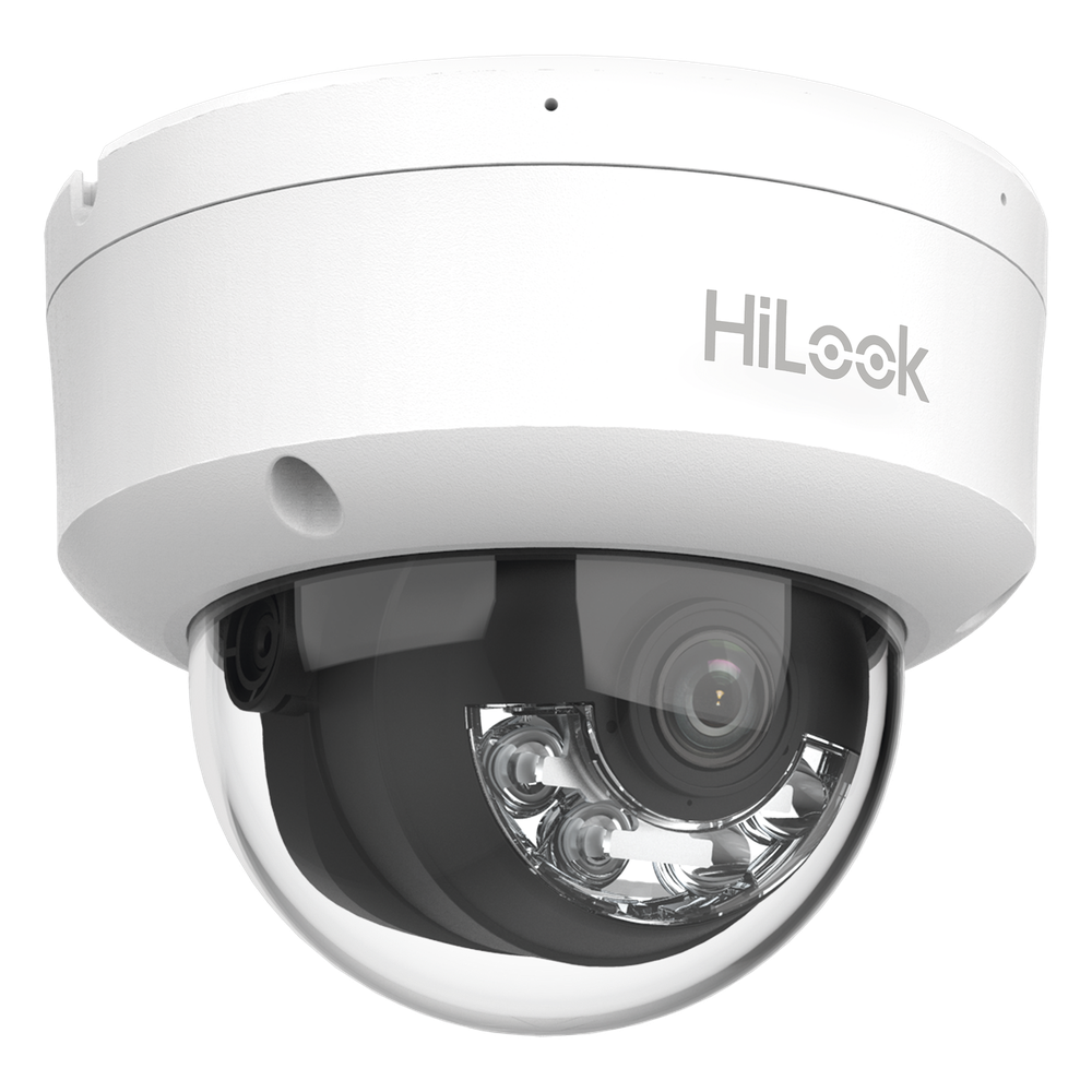 [Dual Light] HiLook Series / Domo IP de 4 Megapixel / Uso en interior / Lente 2.8 mm / 20 mts IR + 20 mts Luz Blanca / Micrófono Integrado / ACUSENSE