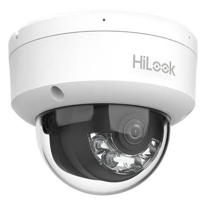 [Dual Light] HiLook Series / Domo IP de 4 Megapixel / Uso en interior / Lente 2.8 mm / 20 mts IR + 20 mts Luz Blanca / Micrófono Integrado / ACUSENSE