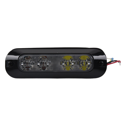 Luz Auxiliar de 4 LED, Rojo/Claro, Lente Transparente