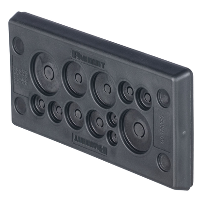 Pasacables Rectangular de Membrana, IP66, 3.39" x 1.42", 12 orificios, para Cables no Terminados. Color Negro