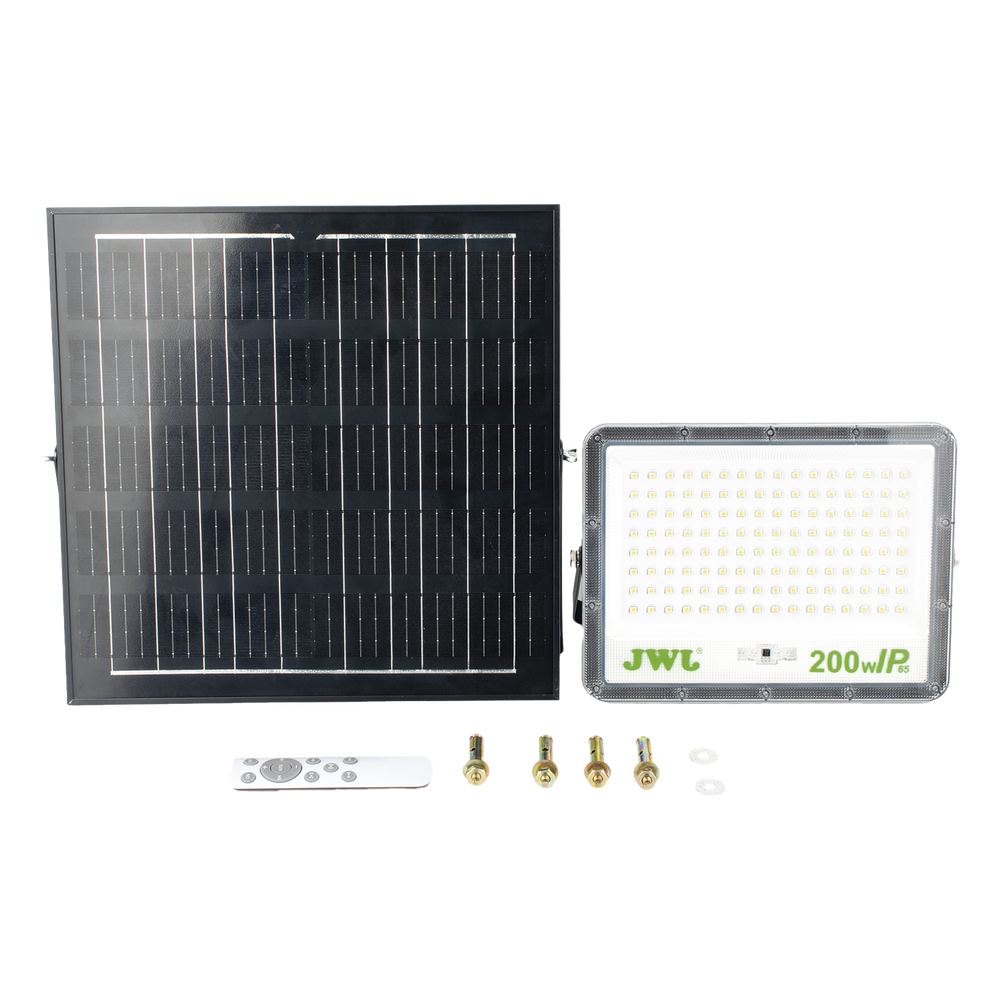 Reflector de 200 W con Panel Solar / Batería 3.2 V CD / T.C.C. 6 500 K / IP65.