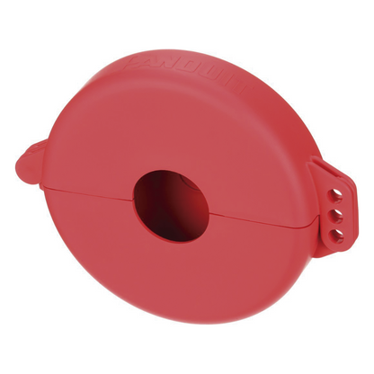 Dispositivo de Bloqueo LOTO para Válvulas de Compuerta, Para Diámetros de 3 a 6.5", Color Rojo