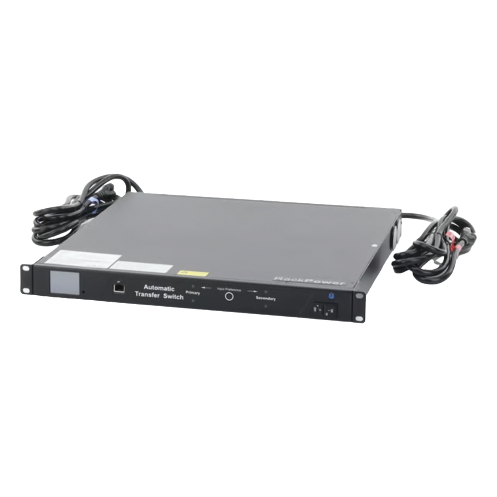 PDU ATS Monitoreable / Transferencia Automática 10 ms / 10 Salidas NEMA 5-15R / Entrada NEMA 5-15P 15 A / 120 Vca / Rack 19 in (48.3 cm) 1U / LCD 2