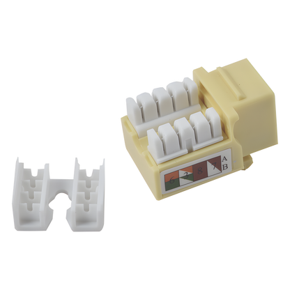 Módulo Jack Keystone Cat5e con Terminación 110 (Punchdown) para Faceplate - Color Amarillo