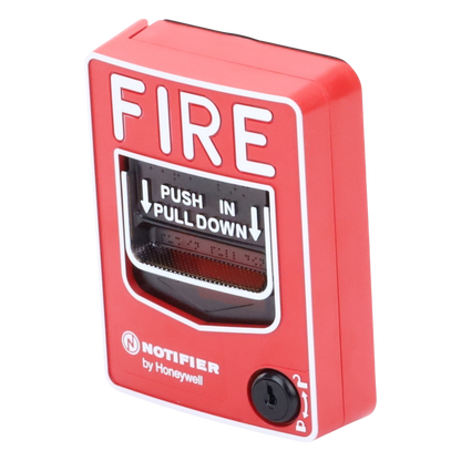 Estación manual de alarma contra incendio de doble acción, con cerradura y llave, para exterior, con caja SB-I/O incluida
