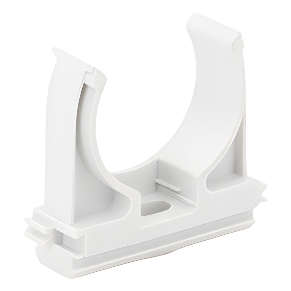 Soporte de presión (Abrazadera), PVC Auto-extinguible, abierto para tubería de 32 mm