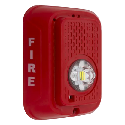 Lámpara estroboscópica LED para pared, 24 Vcd, candela seleccionable hasta 185 cd, sin sirena, color rojo
