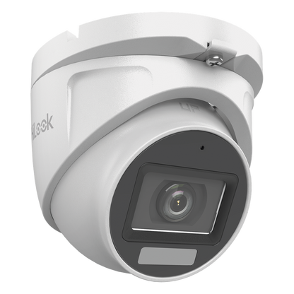 [Dual Light + ColorVu] Turret TURBOHD 2 megapixel / 30 mts IR + 20 mts luz blanca/ Lente 2.8 (100° de Visión) / Exterior IP66 / Audio por Coaxitron