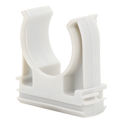 Soporte de presión (Abrazadera), PVC Auto-extinguible, abierto para tubería de 25 mm