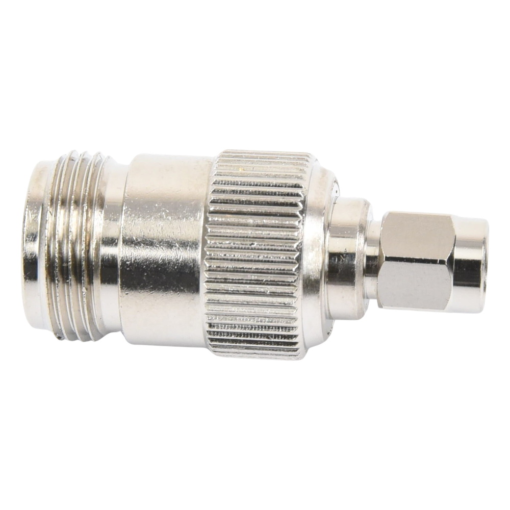 Adaptador en Línea, de Conector SMA Macho Inverso a N Hembra, Níquel/ Oro/ Teflón