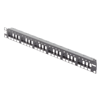 Panel de Parcheo Modular Keystone (Sin Conectores), Numerado y Espacio para Etiquetas, de 24 Puertos, 1UR