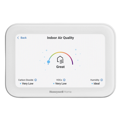 Termostato inteligente con pantalla táctil de 5 pulgadas, control de calidad de aire (IAQ), hasta 4H/2C bomba de calor, Wi-Fi, Bluetooth y Matter
