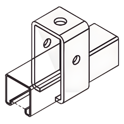 Base Rectangular con 2 perforaciones para Perfil Sencillo.