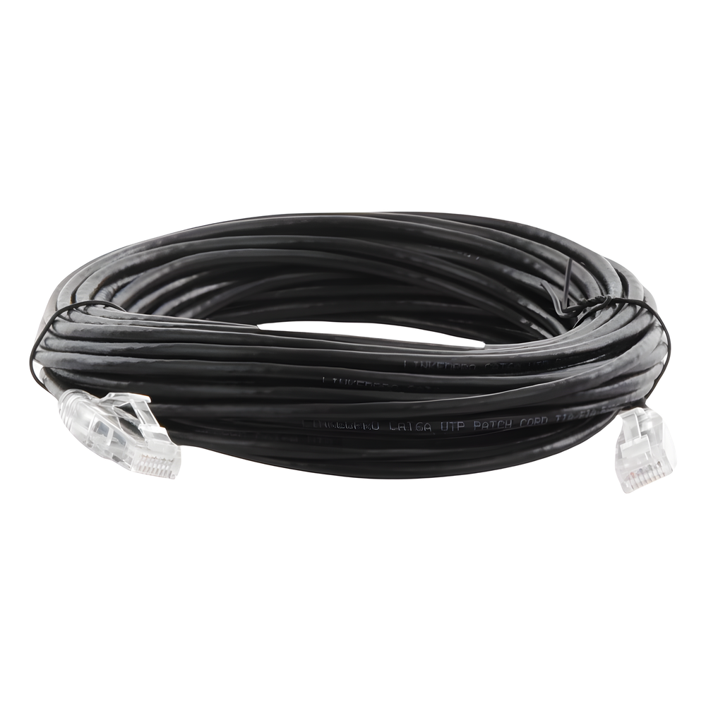 Cable de Parcheo Slim UTP Cat6A - 10 Metros (32.81 Pies) Negro, Diámetro Reducido (28 AWG)