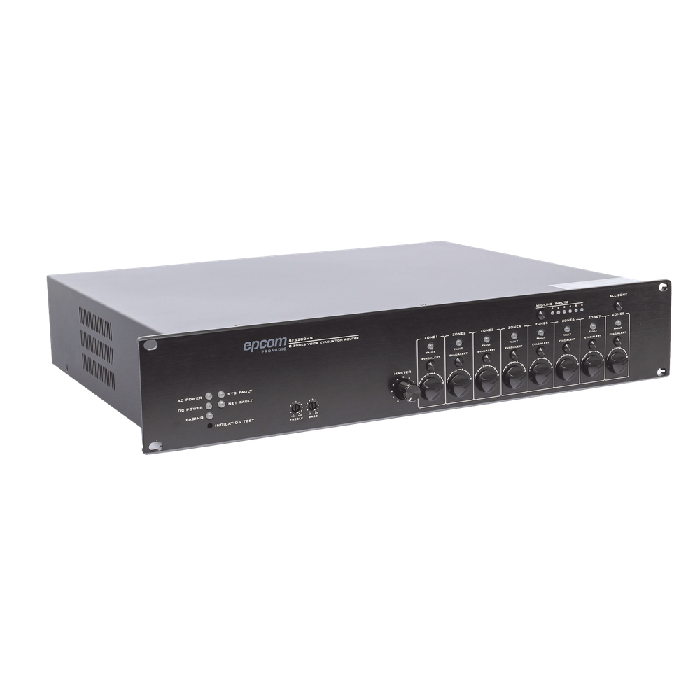 Controlador de Extensión de Evacuación de Voz | 8 Zonas | 500W | Soporta Máx. 19 SF6200MS en Cascada