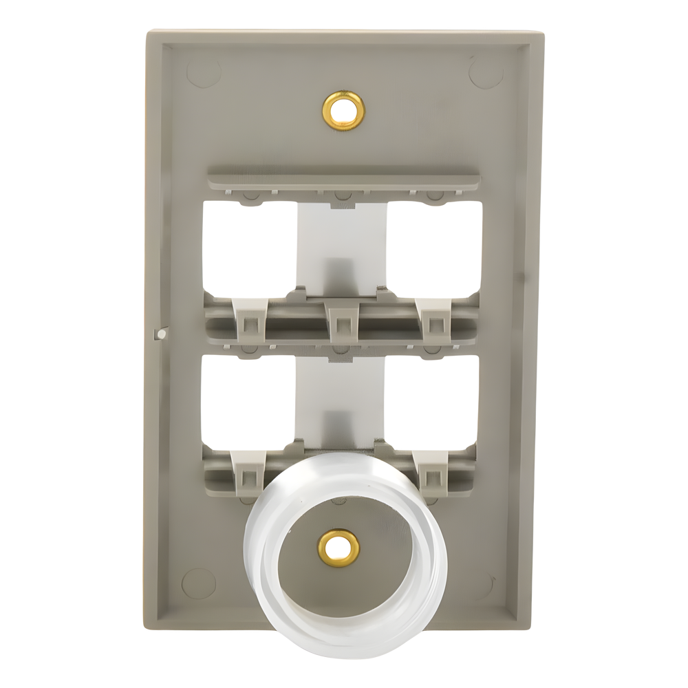 Placa de Pared Vertical, de Acero Inoxidable, Salida Para 4 Puertos Mini-Com