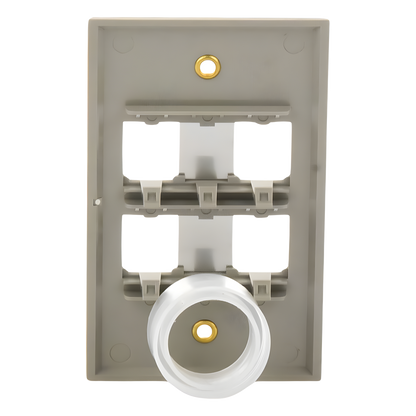 Placa de Pared Vertical, de Acero Inoxidable, Salida Para 4 Puertos Mini-Com