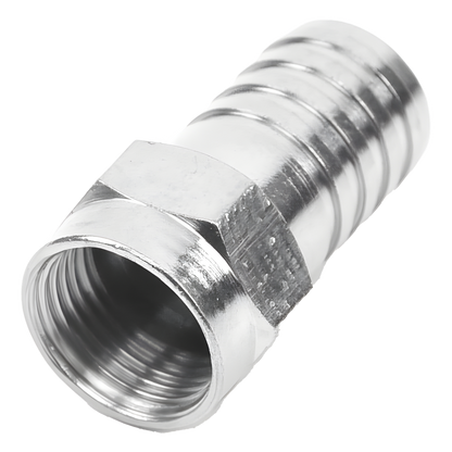 Conector F Macho, Plegable de Doble Blindaje para cable RG-59, Cuerpo de Bronce Niquelado