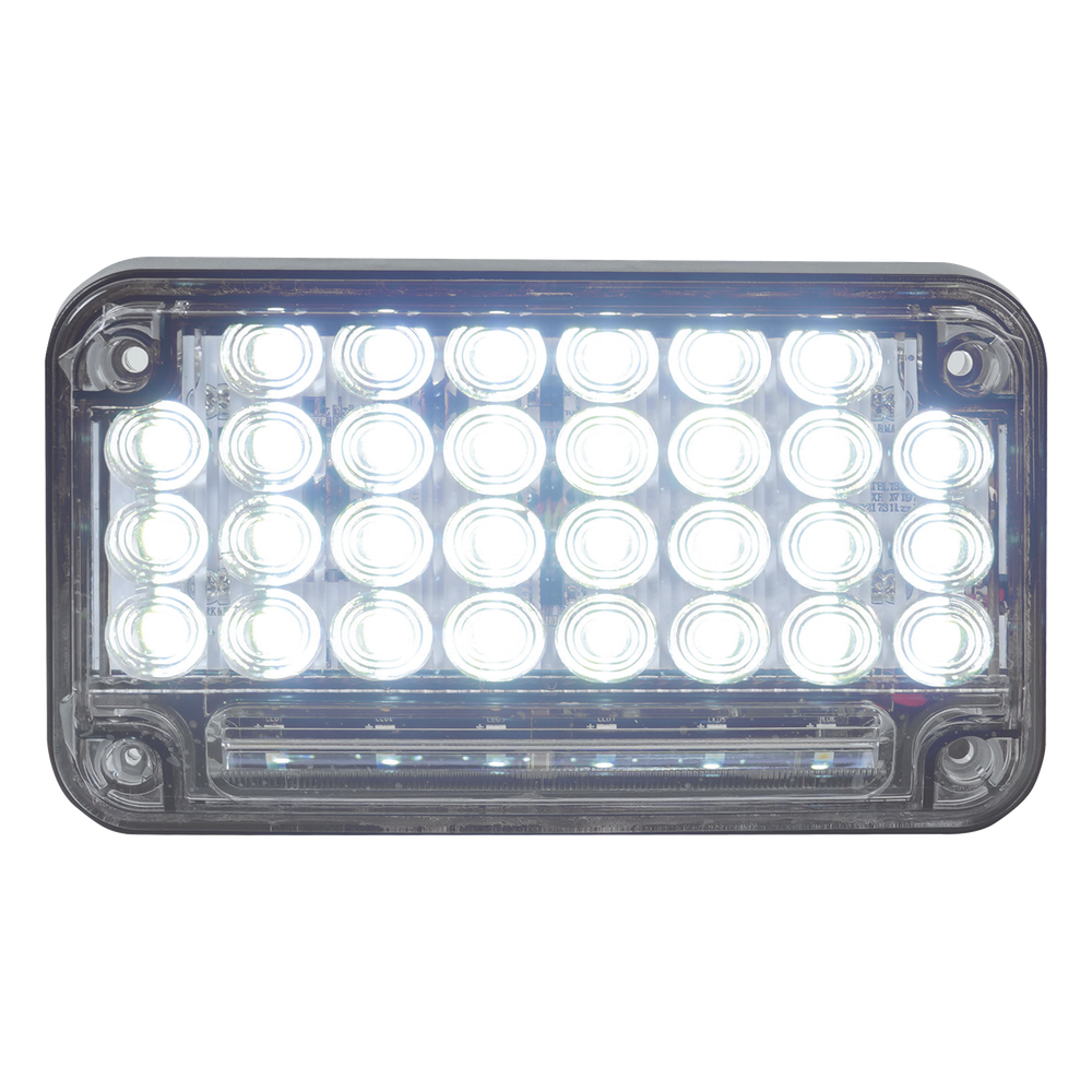 Luz de Advertencia de 7X4", Color Claro, Con Luz de Trabajo, Ideal para Ambulancias