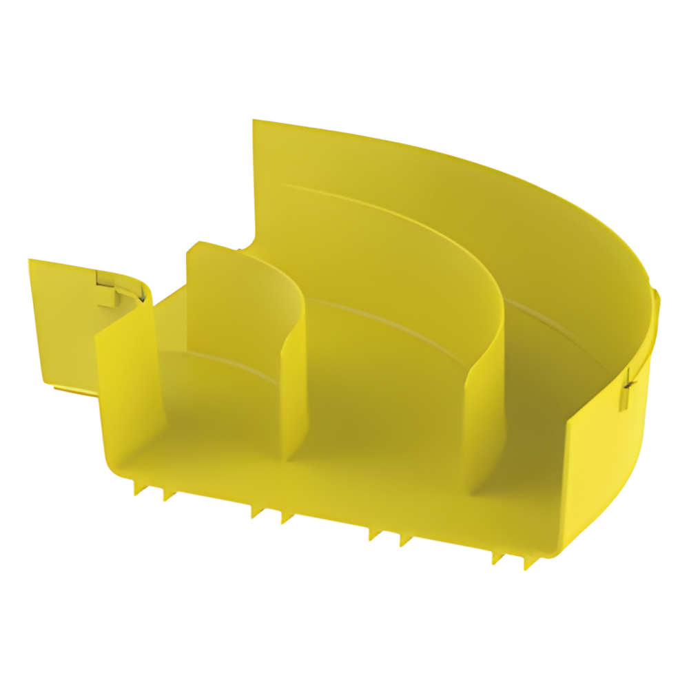 Ángulo Recto a 90º Horizontal, Para Canaletas FiberRunner™ 12X4, Color Amarillo