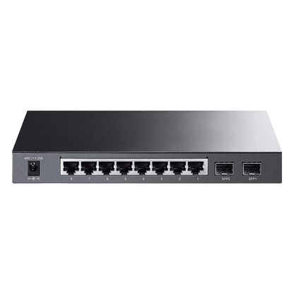 Switch PoE JetStream SDN Administrable 8 puertos 10/100/1000 Mbps + 2 puertos SFP, 8 puertos PoE, 61W, administración centralizada OMADA SDN