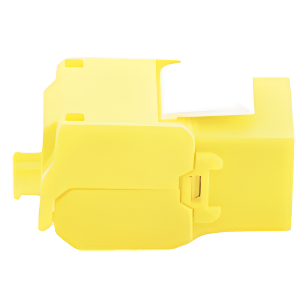 Módulo Jack Keystone Cat6A (Toolless), con Terminación en Ángulo 180 - Color Amarillo, Compatible con Faceplate y Patchpanel Linkedpro