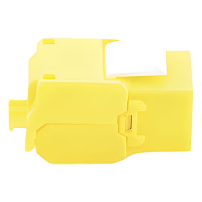 Módulo Jack Keystone Cat6A (Toolless), con Terminación en Ángulo 180 - Color Amarillo, Compatible con Faceplate y Patchpanel Linkedpro