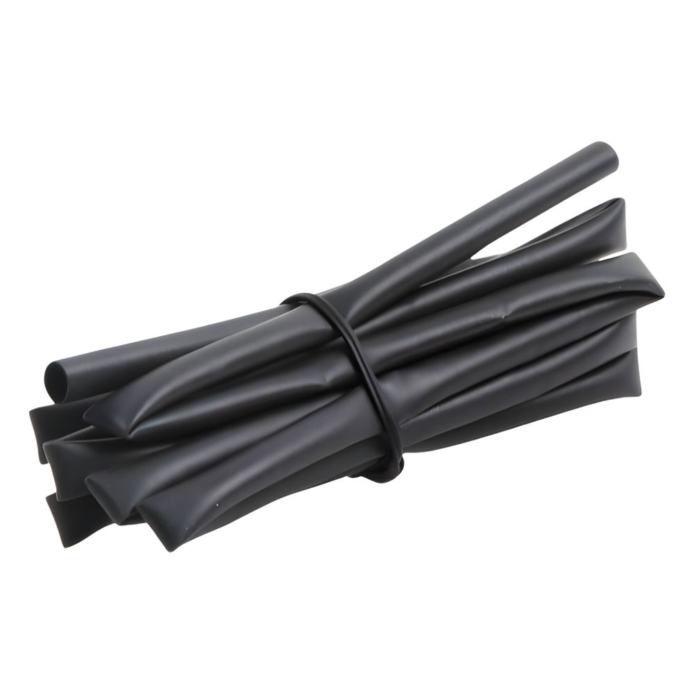 Tubo Termoencogible (Termofit) Negro de 1.2 m, 1/8" de Diámetro, Reduce de 2:1, Poliolefina.