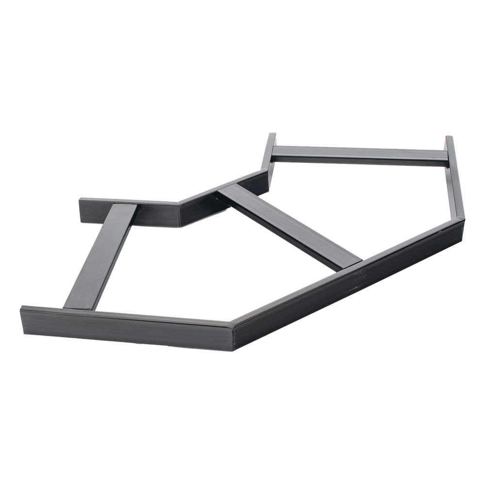 Curva Horizontal de 90° para Escalera Tubular de 1.5" de Peralte y 12" de Ancho, Acabado con Pintura Epóxica Color Negro, Incluye Coples y Tornillería
