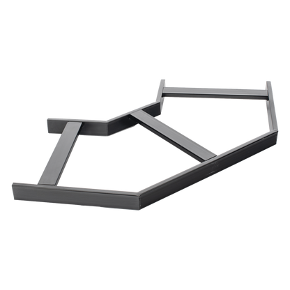 Curva Horizontal de 90° para Escalera Tubular de 1.5" de Peralte y 12" de Ancho, Acabado con Pintura Epóxica Color Negro, Incluye Coples y Tornillería