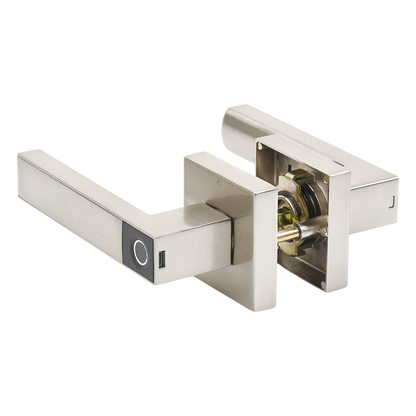 Manija Castelli Biométrica/ Niquel Satinado / 30 usuarios / Para Puerta Izq o Derecha de 60-70mm