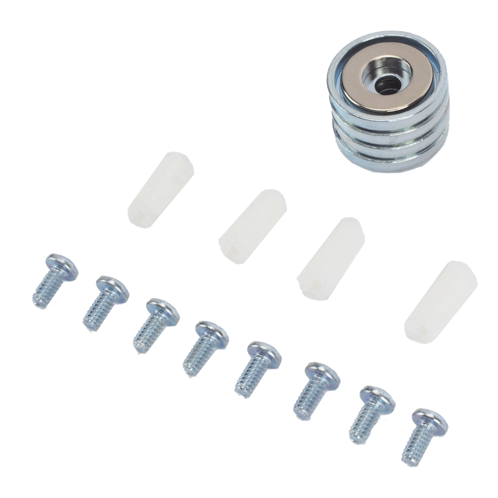 Accesorio, Kit de Montaje Magnético, Fuerza Máxima 26 lb, Diámetro Copa 23.8 mm, Incluye Hardware, Sin Necesidad de Taladrar, Compatible con