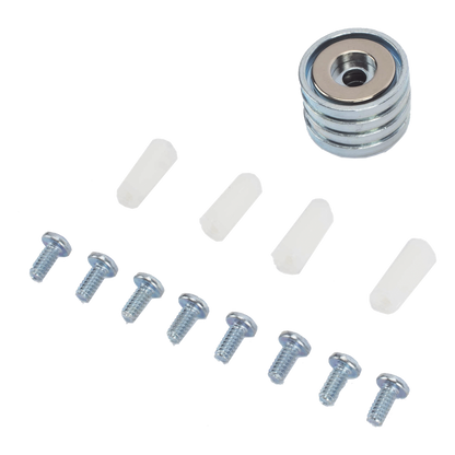Accesorio, Kit de Montaje Magnético, Fuerza Máxima 26 lb, Diámetro Copa 23.8 mm, Incluye Hardware, Sin Necesidad de Taladrar, Compatible con