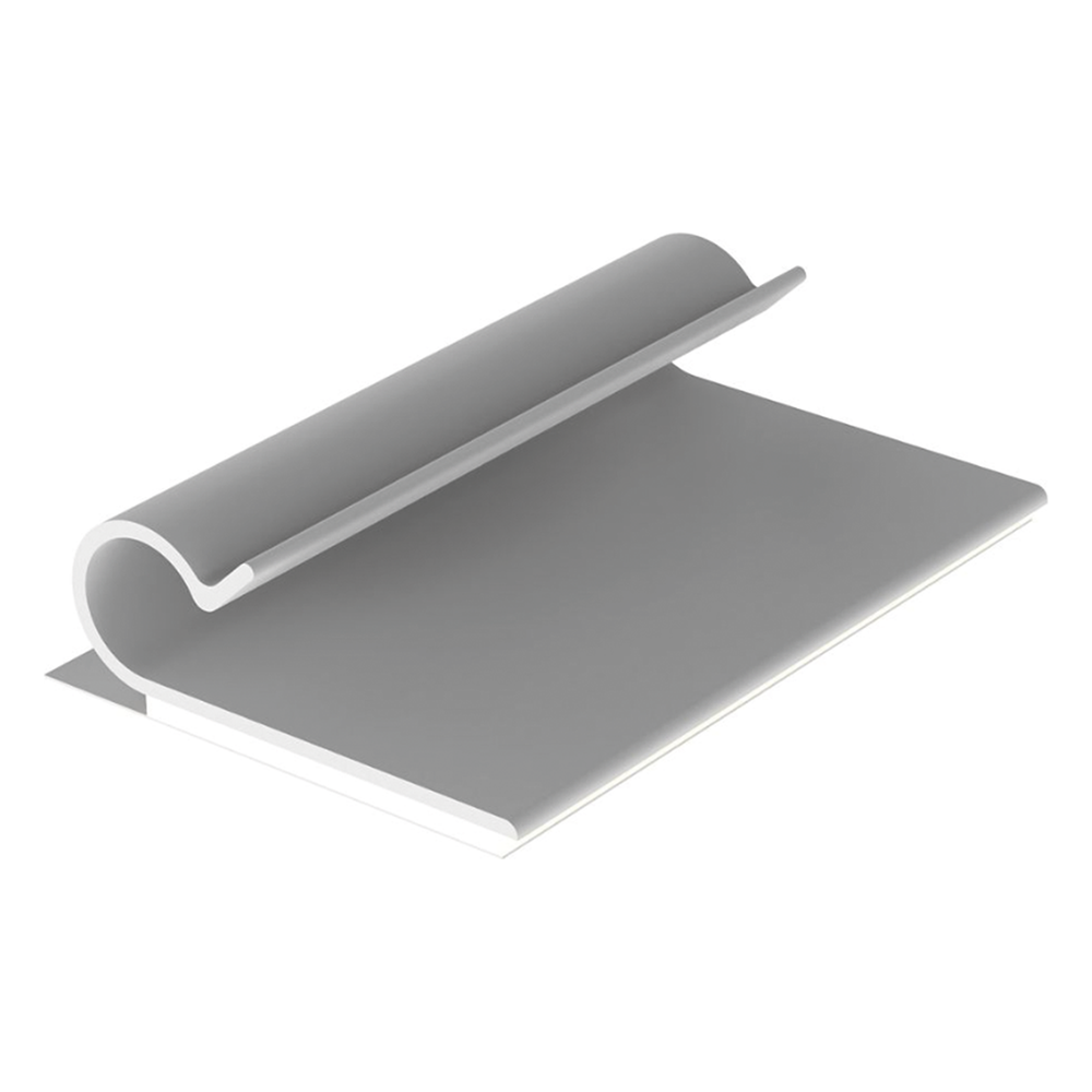 Clip Adhesivo Tipo J, Para Cables de Hasta 6.4 mm de Diametro, Uso Interior, Color Gris, Paquete de 100pz