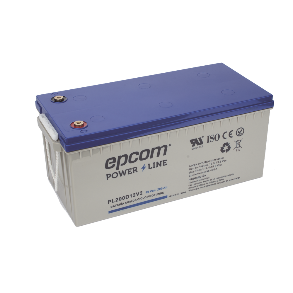Batería de respaldo 12 V 200 Ah AGM | Certificada UL94-HB Retardo a la flama básica | Ciclo profundo | Para uso en aplicaciones fotovoltaicas y de