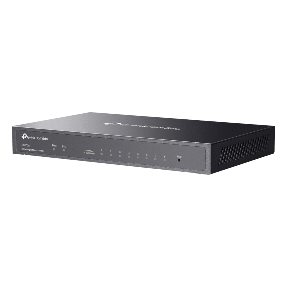 Switch Administrado Gigabit 8 Puertos / Omada SDN / 16 Gbps Capacidad Switching / Gestión Cloud y Local / VLAN / QoS / ACL / Sin Ventiladores