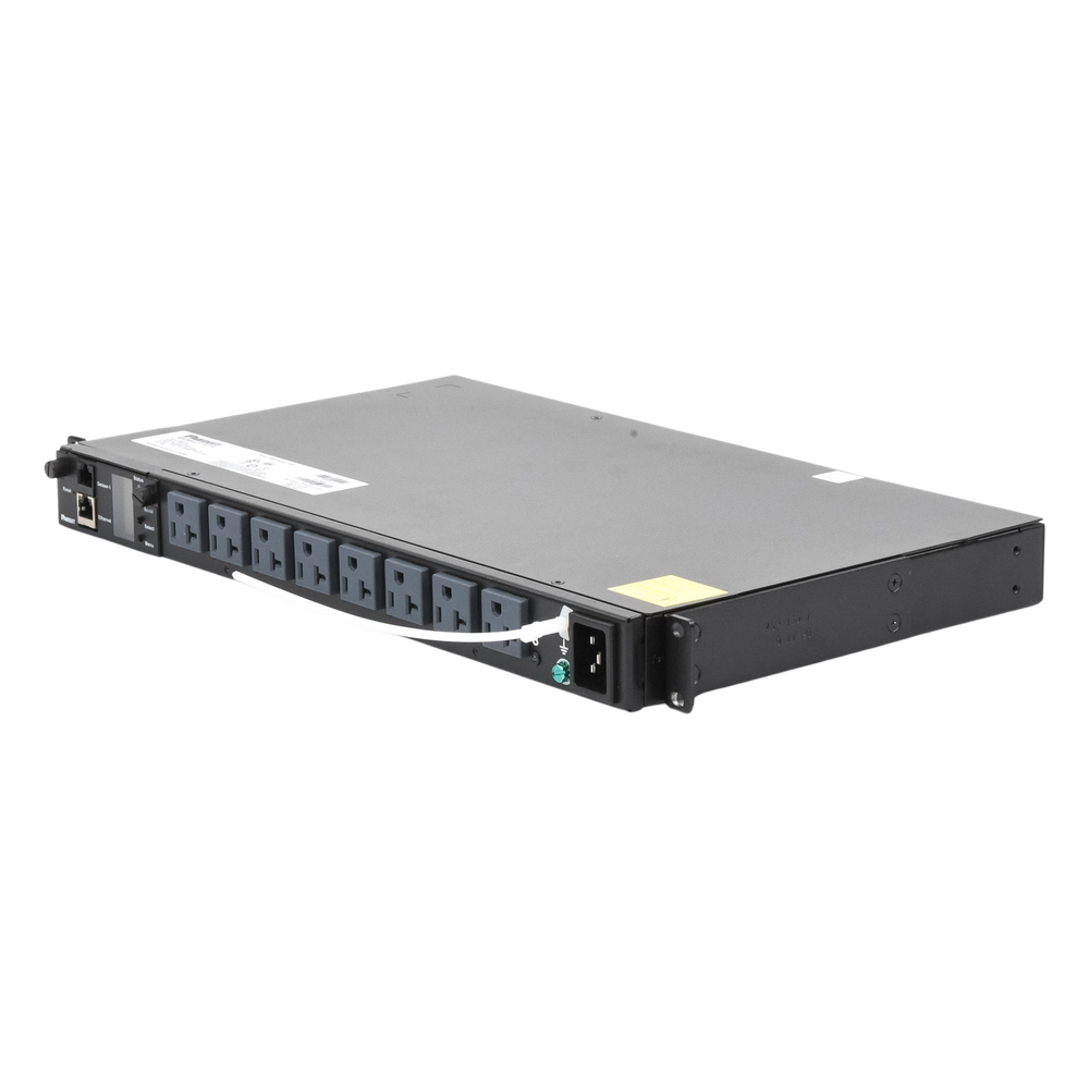 PDU Switchable y Monitoreable por Toma (MS) para Distribución de Energía, Enchufe de Entrada NEMA 5-15P, Con 8 Salidas 5-20R, Horizontal 19in, 120