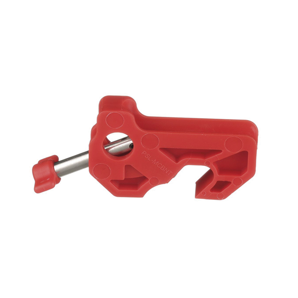 Bloqueador de Interruptor Termomagnético LOTO, tipo Riel DIN o Mini Interruptor. Color rojo