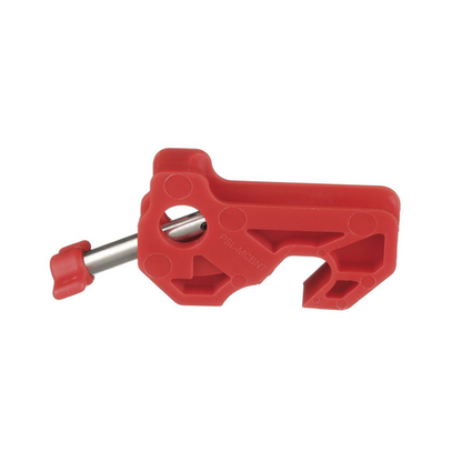 Bloqueador de Interruptor Termomagnético LOTO, tipo Riel DIN o Mini Interruptor. Color rojo