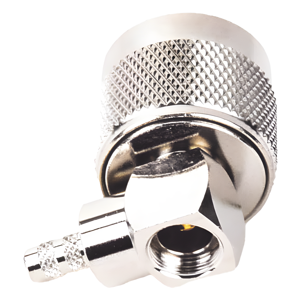 Conector N Macho en A/R de Anillo Plegable para Cables LP-195, LP-142, RG-58/U, RG-142/U, Niquel/ Oro/ Teflón