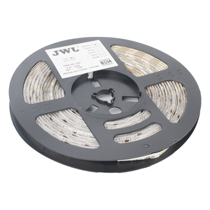 Tira Led de 5 m / Color Blanco / Uso Exterior / Potencia 15 W / 420 lm/ 12 V CD / IP 65.