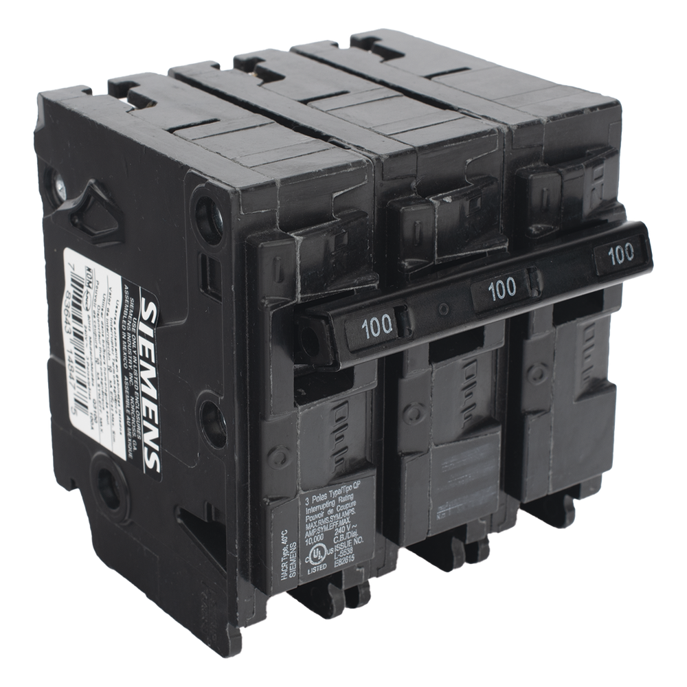 Interruptor automático enchufable tipo QP 3 polos, 100 amp.